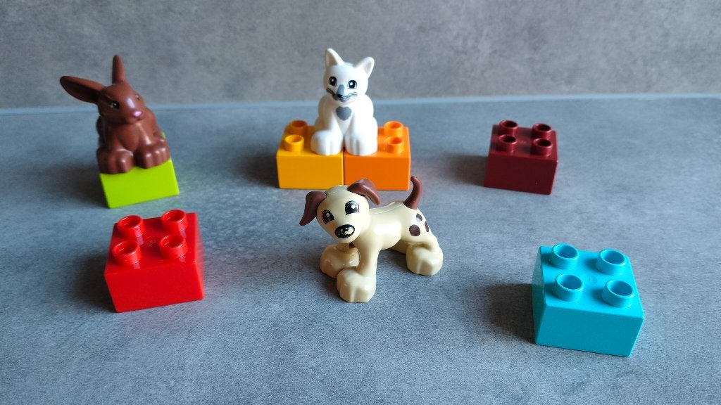lego duplo huisdieren kat hond konijn, Kinderen en Baby's, Ophalen of Verzenden, Gebruikt, Duplo