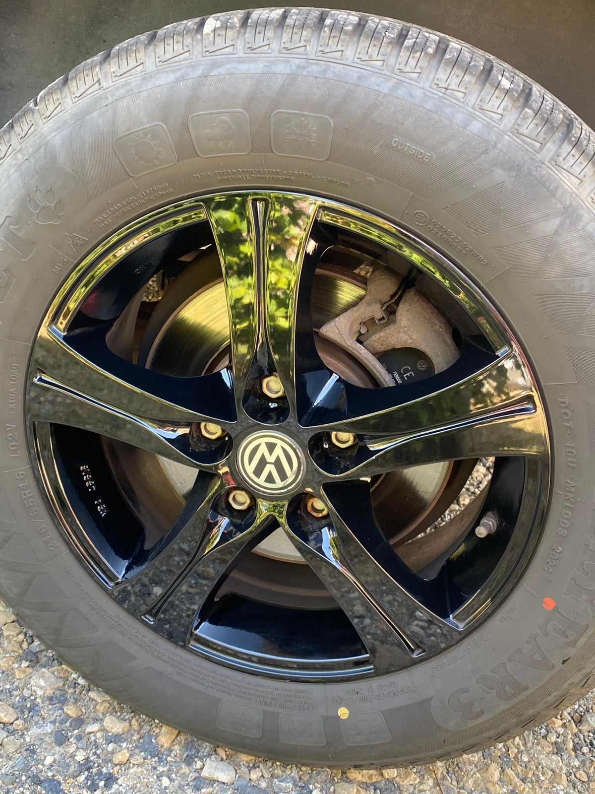 Jantes VW origine et pneus tres bons état, Ophalen, 16 inch, Banden en Velgen, All Season