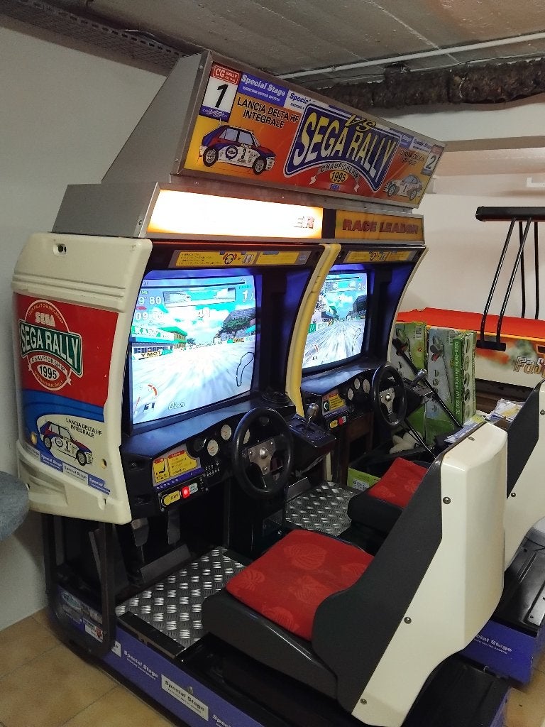 Borne arcade TWIN SEGA RALLY, Collections, Machines | Flipper (jeu), Sega, Enlèvement, Utilisé, Autres types
