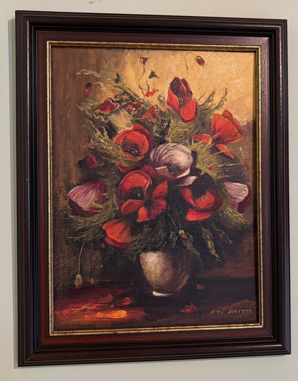 Olieverfschilderij M De Schutter, Ophalen