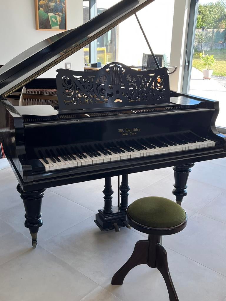 Piano à queue ancien, Muziek en Instrumenten, Piano's, Gebruikt, Vleugel, Zwart, Ophalen