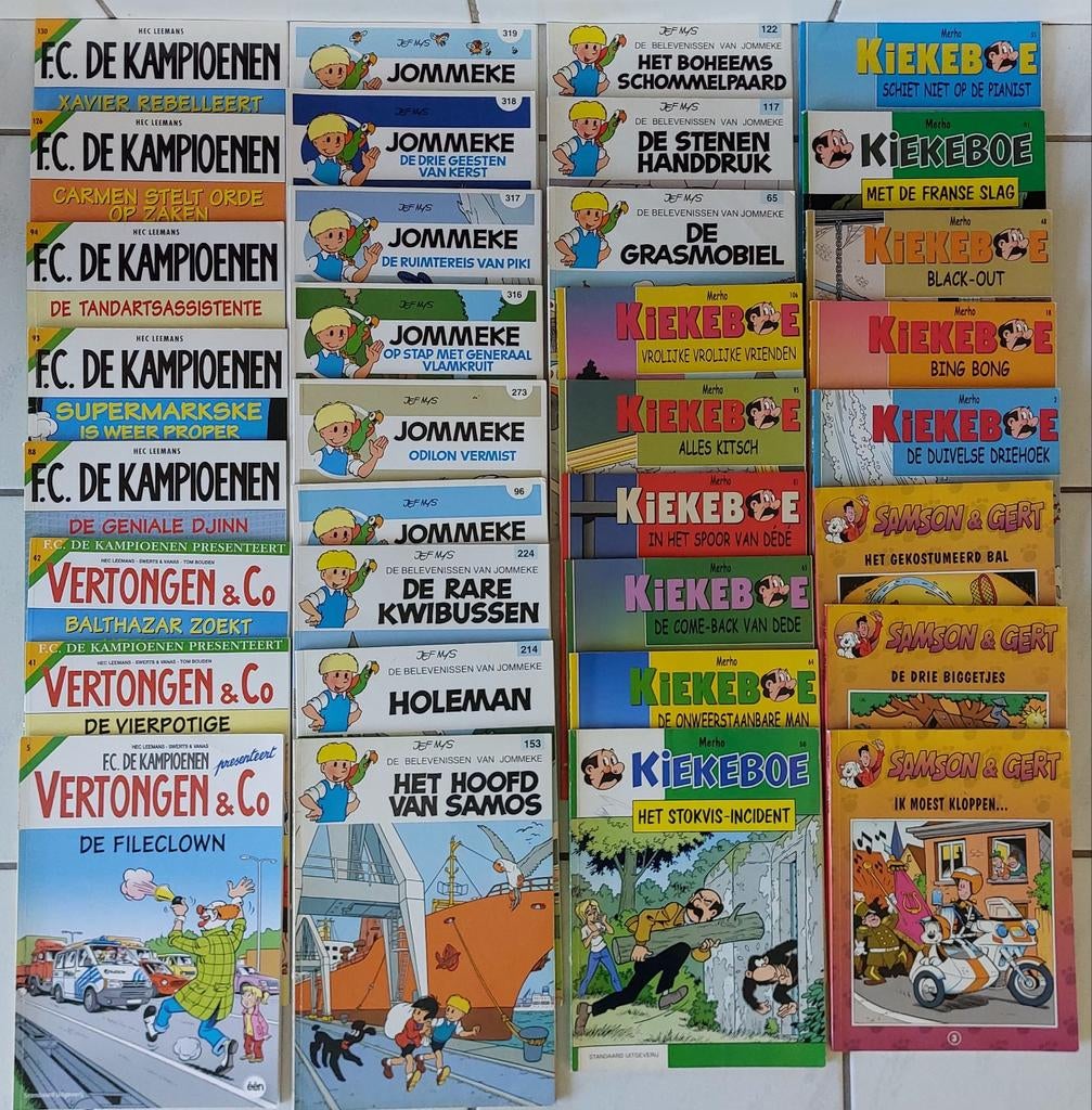 Strips Kiekeboe Jommeke Samson en Gert Fc De Kampioenen, Boeken, Stripverhalen, Ophalen of Verzenden