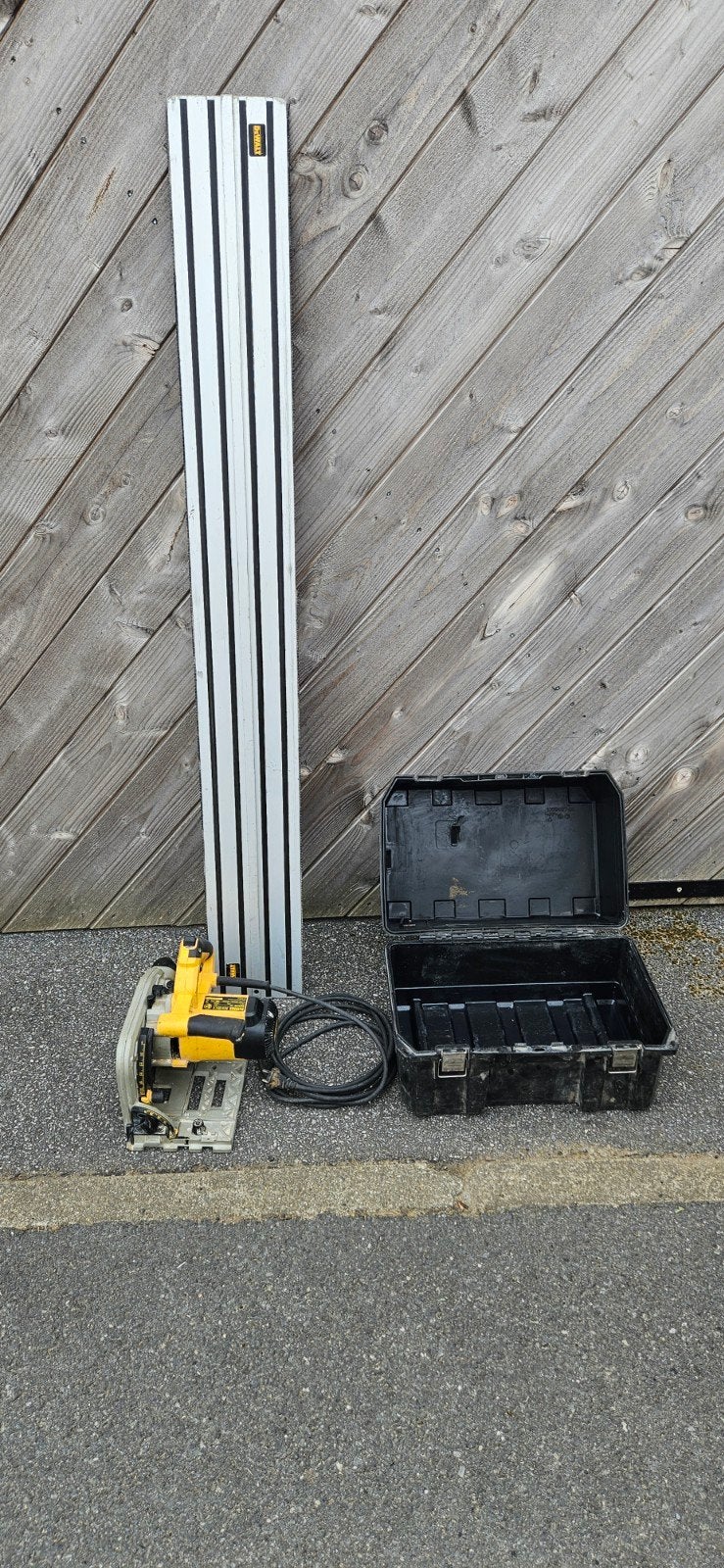 Invalzaag Dewalt inclusief koffer en rail 150cm, Ophalen, Invalzaag, Zo goed als nieuw, Dewalt