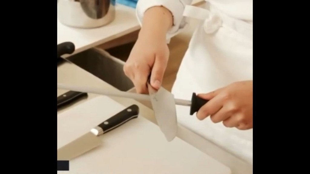 Messenslijper, Huis en Inrichting, Keuken | Keukenbenodigdheden, Gebruikt, Overige typen, Overige merken, Metaal, Zwart, Verzenden