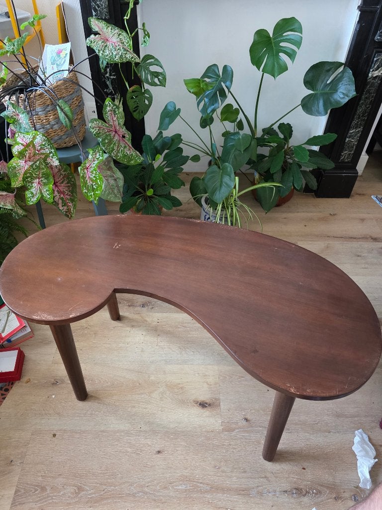 Table basse design bois, Maison & Meubles, Bois, design, haricot, goute, 50 à 100 cm, Enlèvement, Utilisé