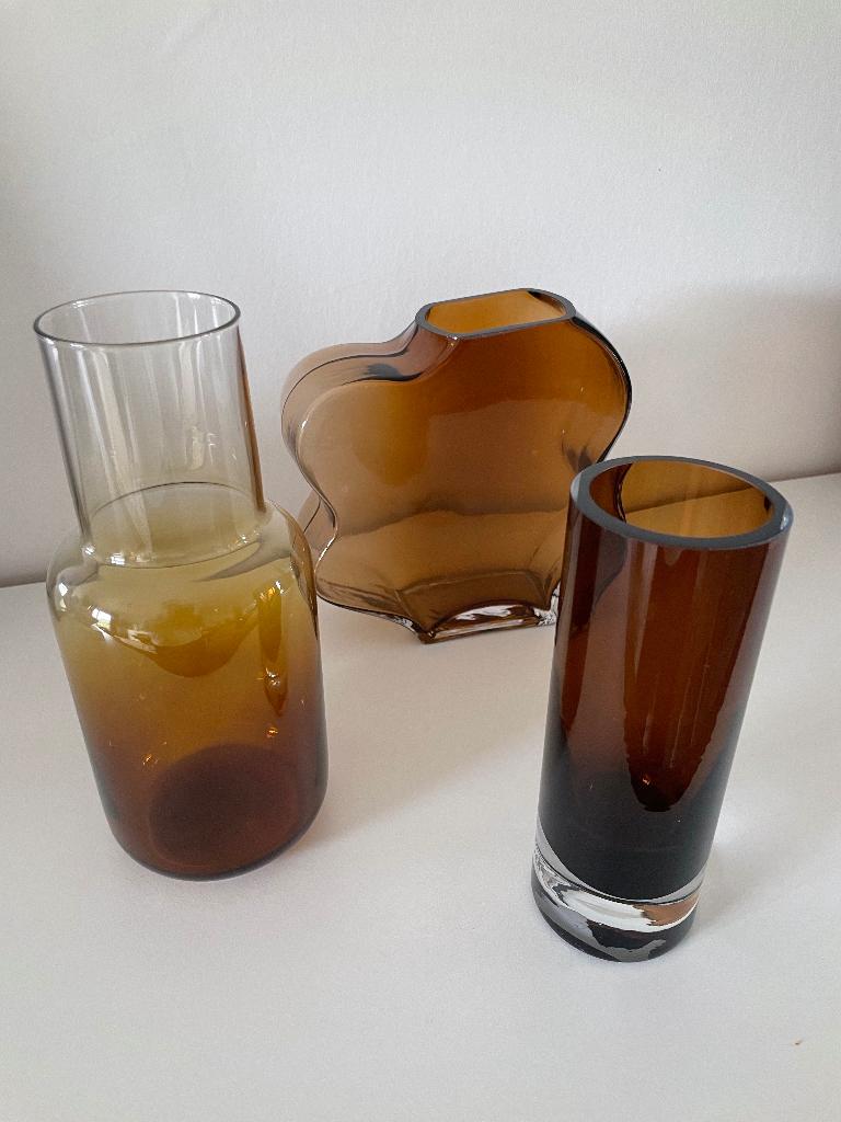 Drie glazen vaasjes, Enlèvement, Comme neuf, Autres couleurs, Verre