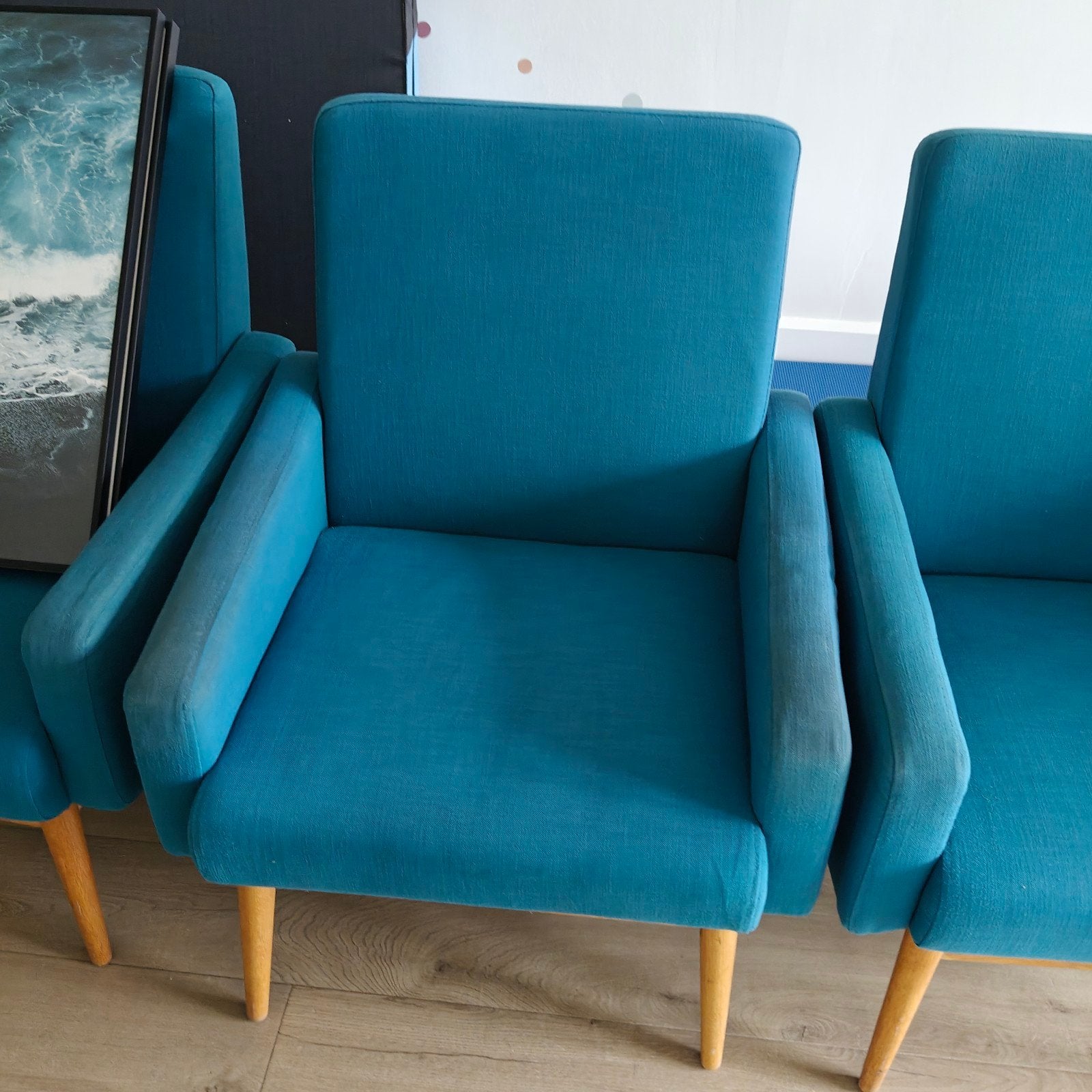 3 blauwe zeteltjes, Huis en Inrichting, Fauteuils, Ophalen