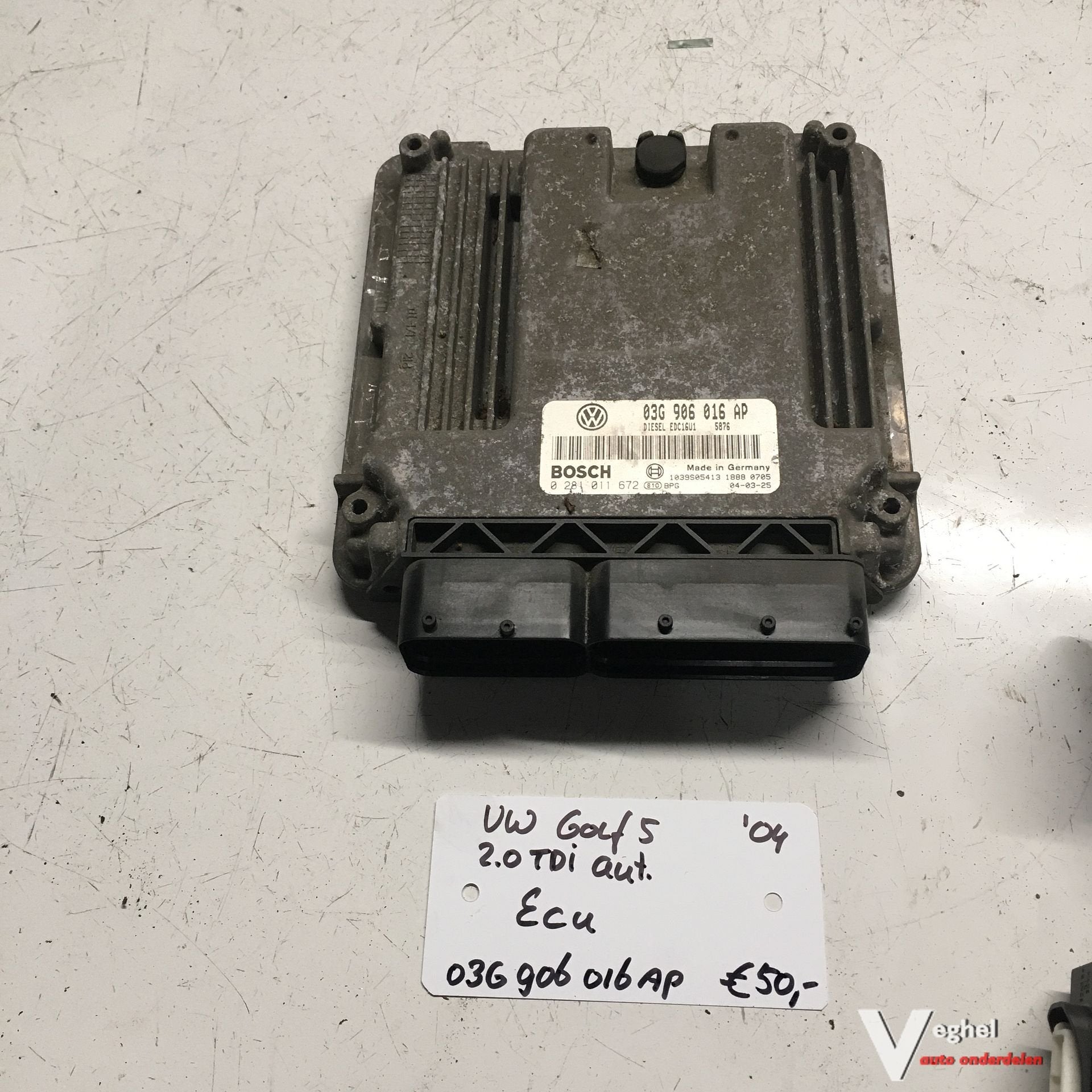 Vw Golf 5 2.0 TDI  Automaat 2004   ECU 03G 906 016 AP, Auto-onderdelen, Elektronica en Kabels, Gebruikt, Ophalen of Verzenden