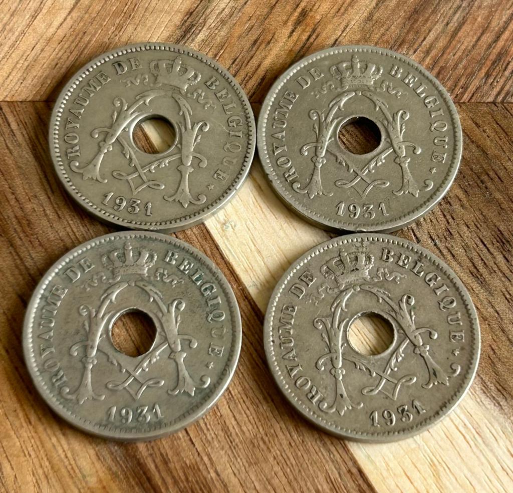 Lot 4 x 10 cent 1931 frans albert 1 in zeer fraai, Postzegels en Munten, Munten | België, Ophalen of Verzenden