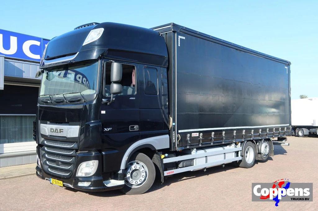 DAF XF 480 6X2 schuifzeil + schuifdak, Voorbereiding les aut, Automaat, Zwart, Bedrijf, Diesel