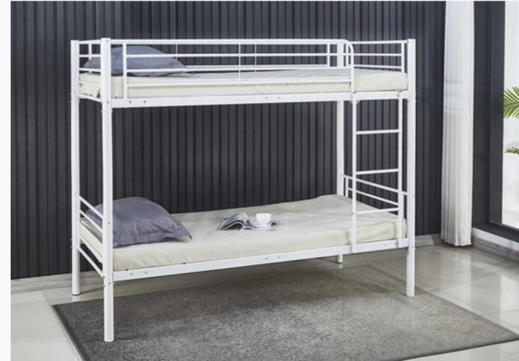 Stapelbed metaal, Ophalen, 100 cm, 160 tot 180 cm, Tweepersoons