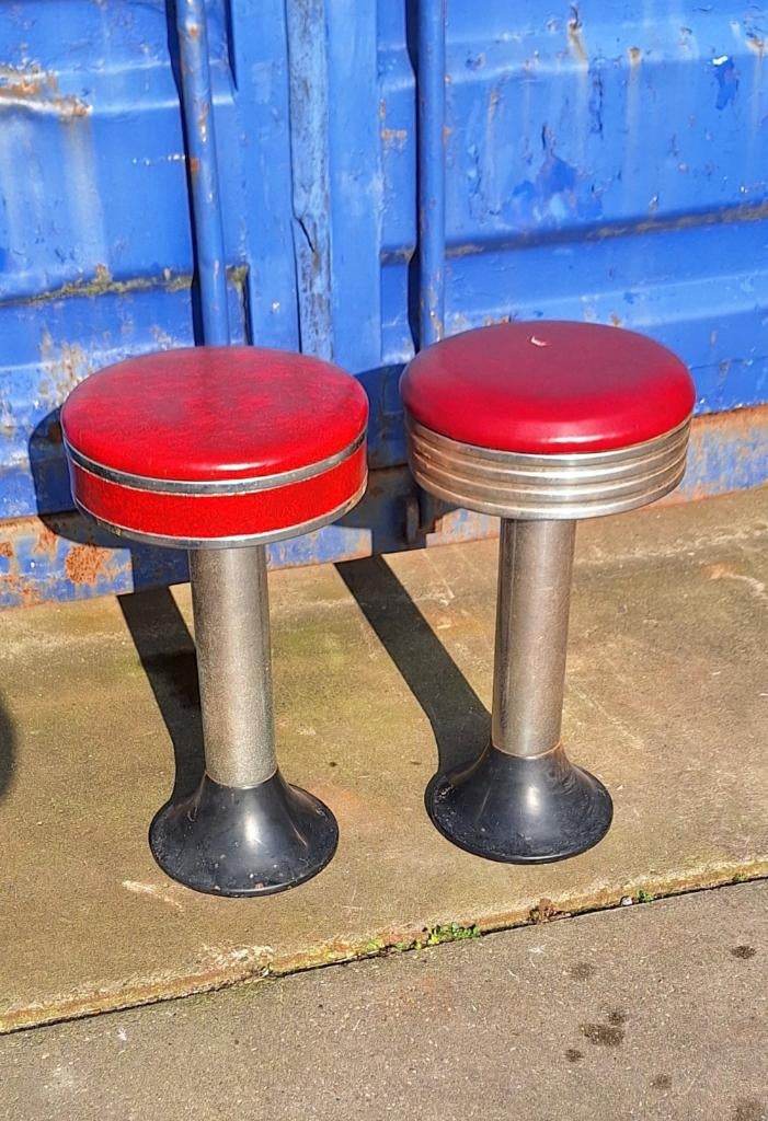 2 x originele USA draaikruk, kruk, dinerkruk uit 50'r jaren., Ophalen, Gebruikt