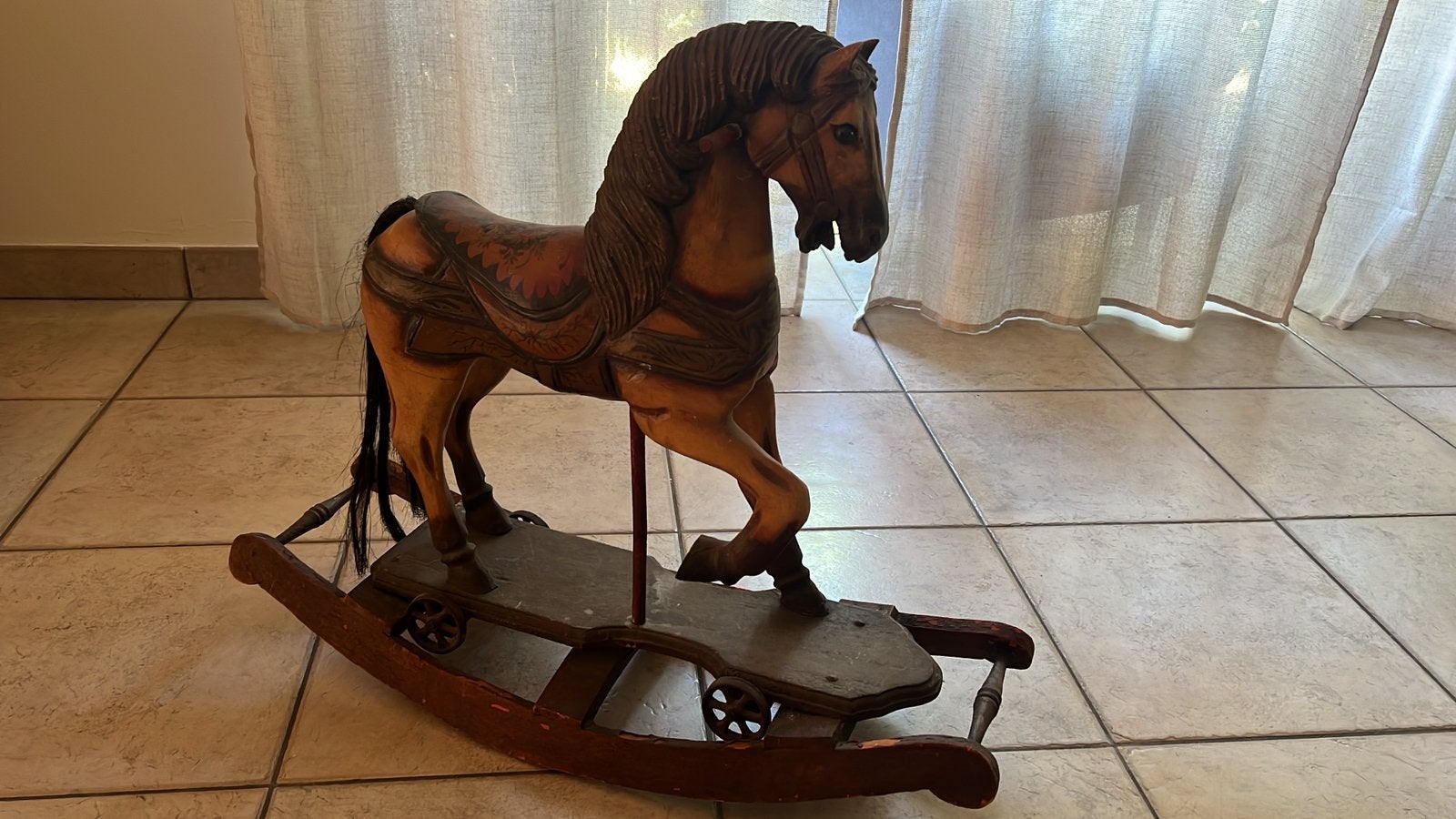 Rare cheval à bascule 1920-1930, Antiquités & Art, Enlèvement