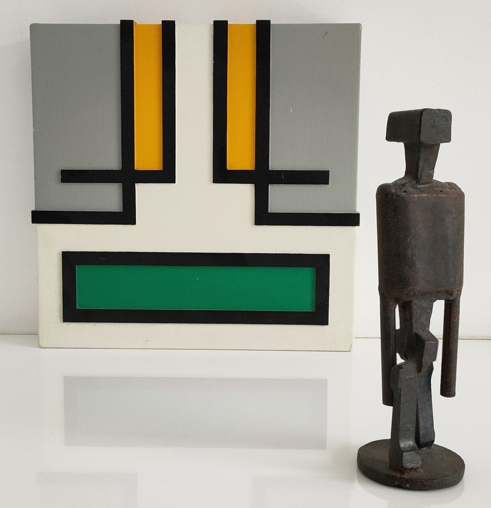 RELIËF (geometrische abstractie) /kunstwerk met monogram, Ophalen