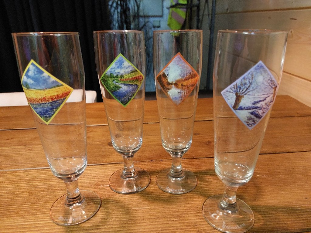 Heineken glazen seizoenen, Verzamelen, Biermerken, Ophalen of Verzenden, Zo goed als nieuw, Glas of Glazen, Heineken