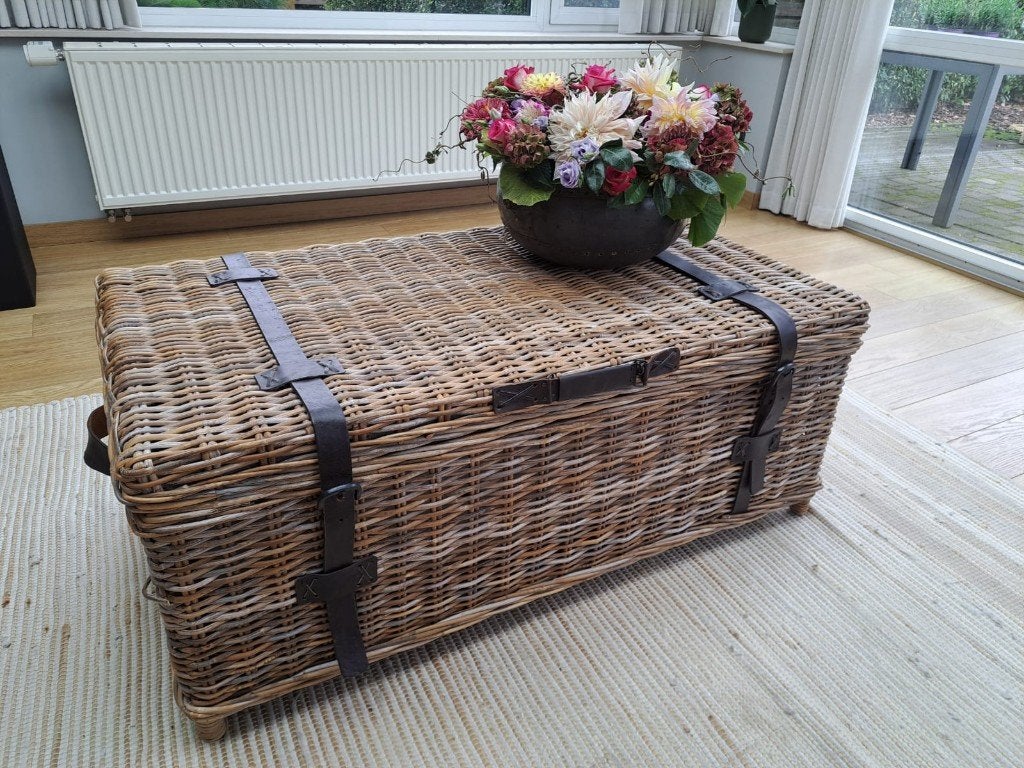 Grote Rotan Kist / Salontafel, Huis en Inrichting, Ophalen