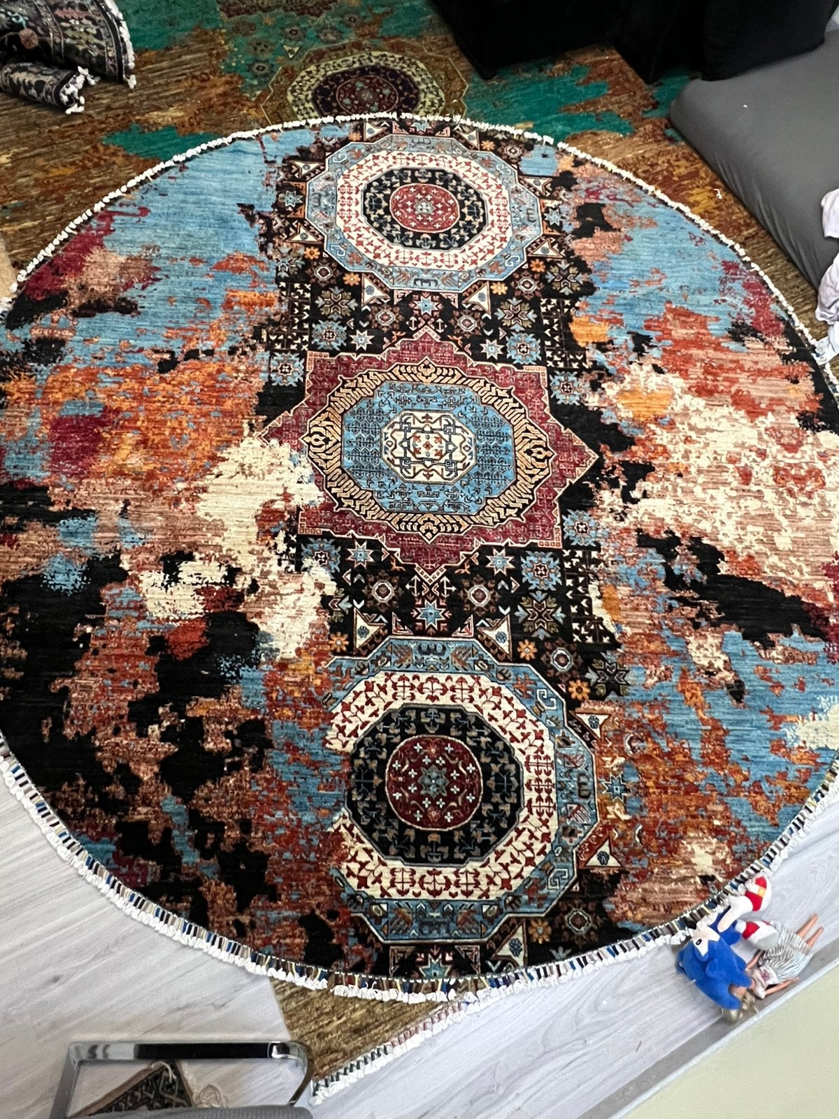 handgemaakt Afghaans rond tapijt 2,70x2,70, Huis en Inrichting, Stoffering | Tapijten en Vloerkleden, Ophalen of Verzenden, Nieuw