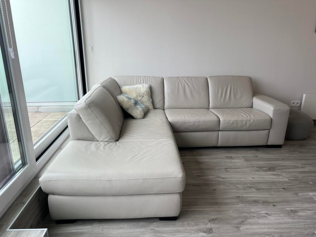 Natuzzi lederen hoeksalon., Ophalen, Zo goed als nieuw, Leer, Landelijk