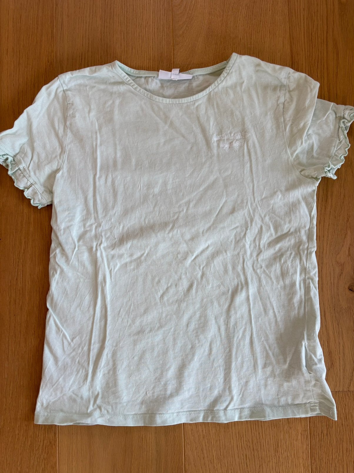 T-shirt vert d’eau Taille 158 coton, Kinderen en Baby's, Kinderkleding | Maat 158, Ophalen of Verzenden, Gebruikt, Meisje