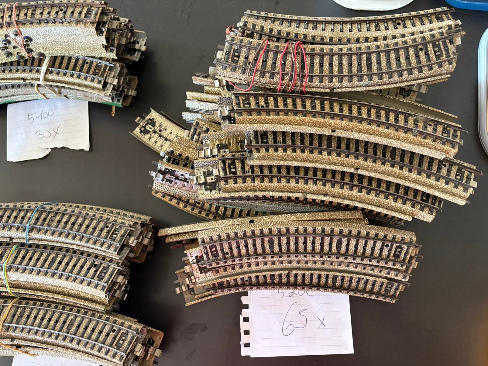 MARKLIN GEBOGEN RECHTE VINTAGE RAILS + 1/4 + 1/2, Hobby en Vrije tijd, Gebruikt, Rails, Ophalen of Verzenden, Analoog