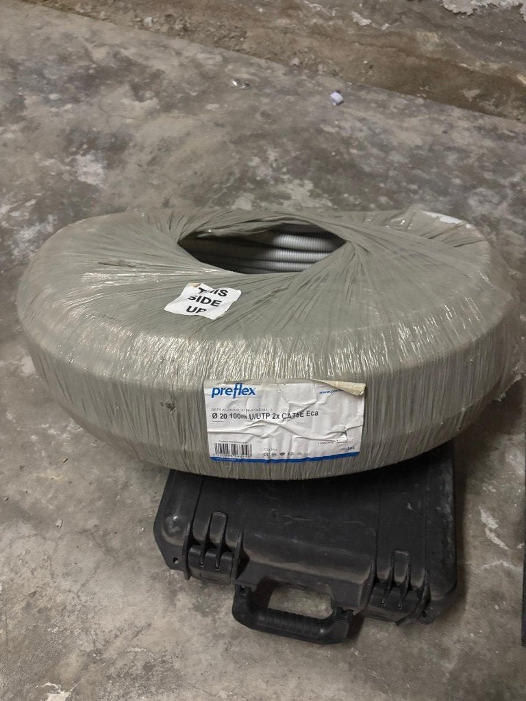 preflex 20 mm UTP2xCAT5E - 2 rollen van 100 m, Doe-het-zelf en Bouw, Ophalen, Nieuw, Overige merken, Kabel of Snoer