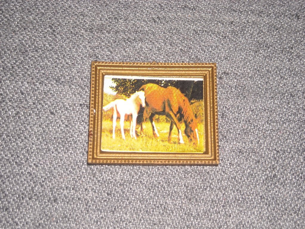 Lisa of Denmark schilderij 'paarden' - past in Lundby, Verzamelen, Ophalen of Verzenden, Gebruikt
