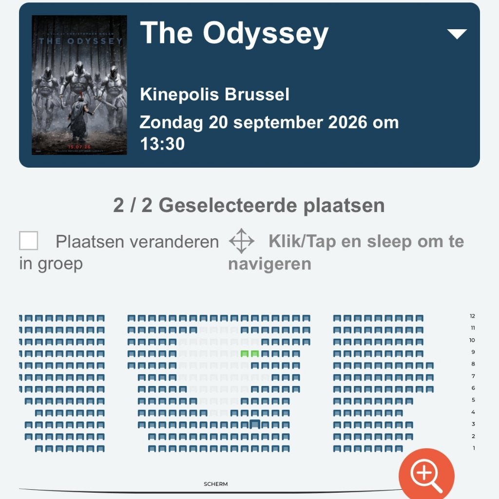 2 fois The Odyssey IMAX 70 mm Bruxelles — 20 septembre 13h30, Tickets & Billets, Deux personnes, Action et Aventure, Conçu pour IMAX
