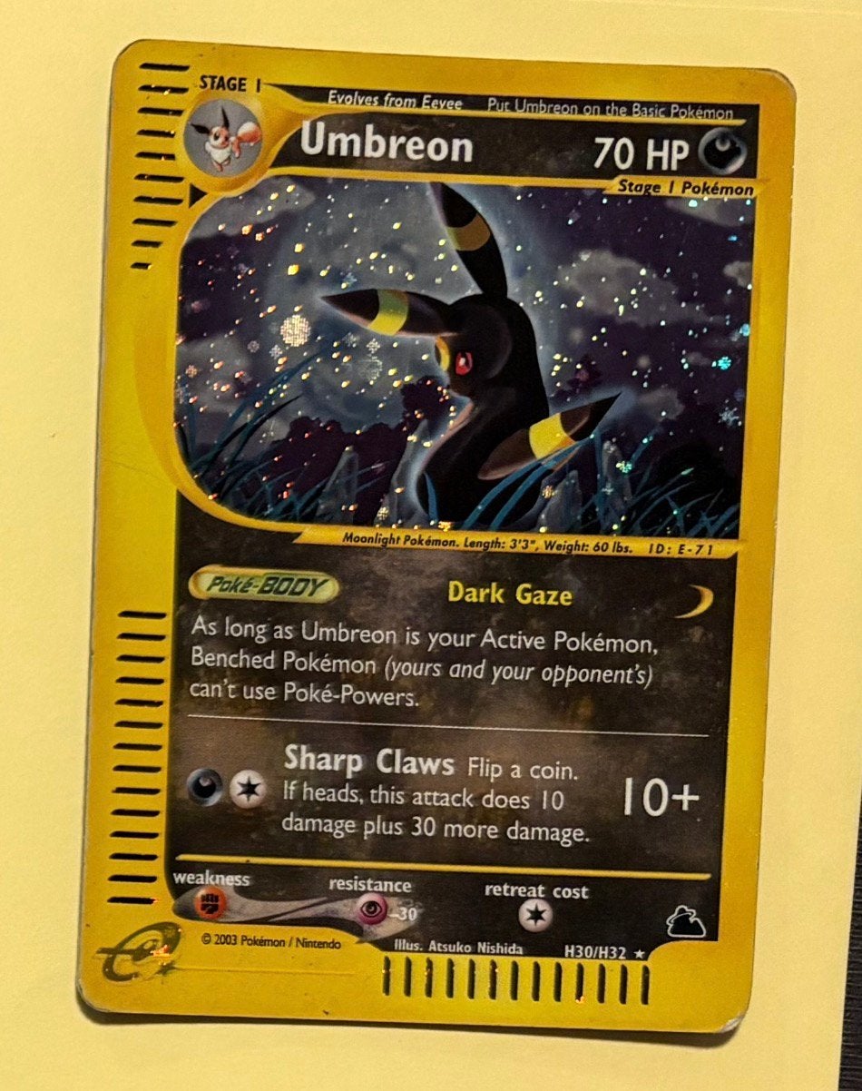 Pokémon Kaart Umbreon H30/H32 Holo E-Series, Enlèvement ou Envoi, Utilisé