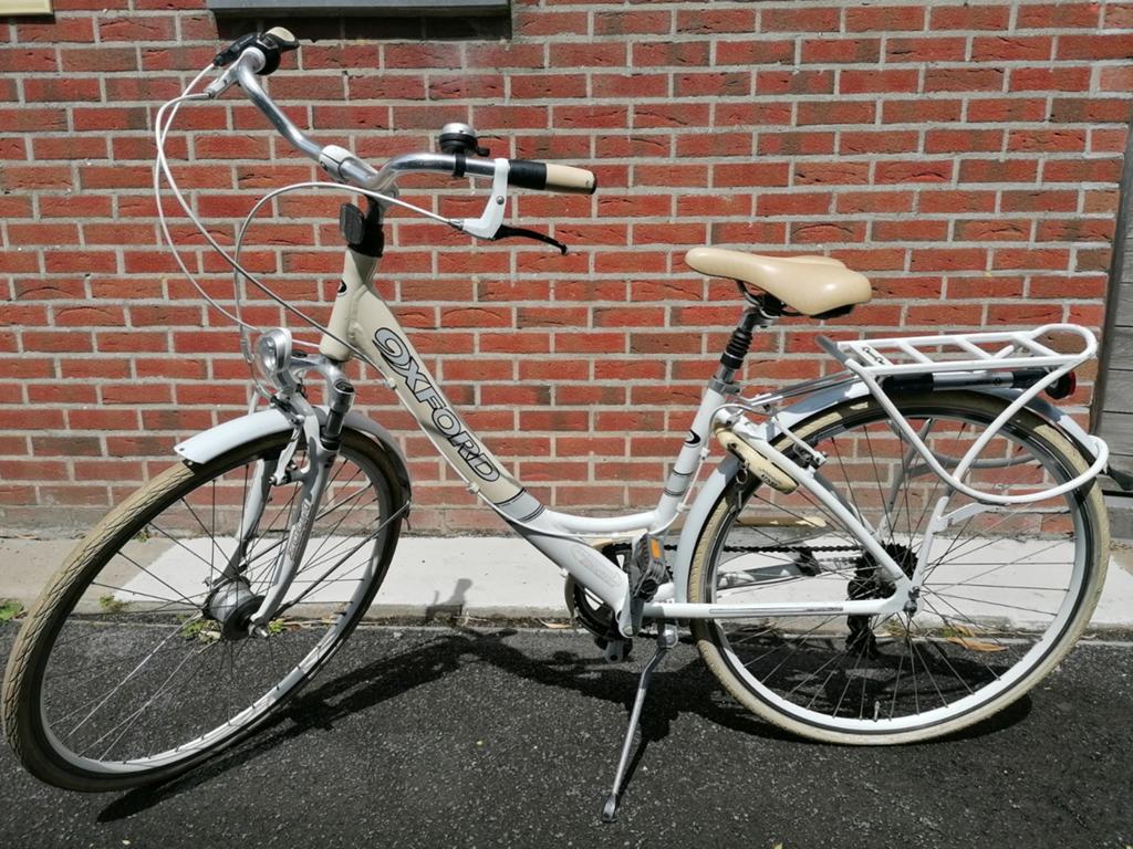 Damesfiets oxford wit 7speed Shimano, Fietsen en Brommers, Gebruikt, Velgrem, Versnellingen, Ophalen