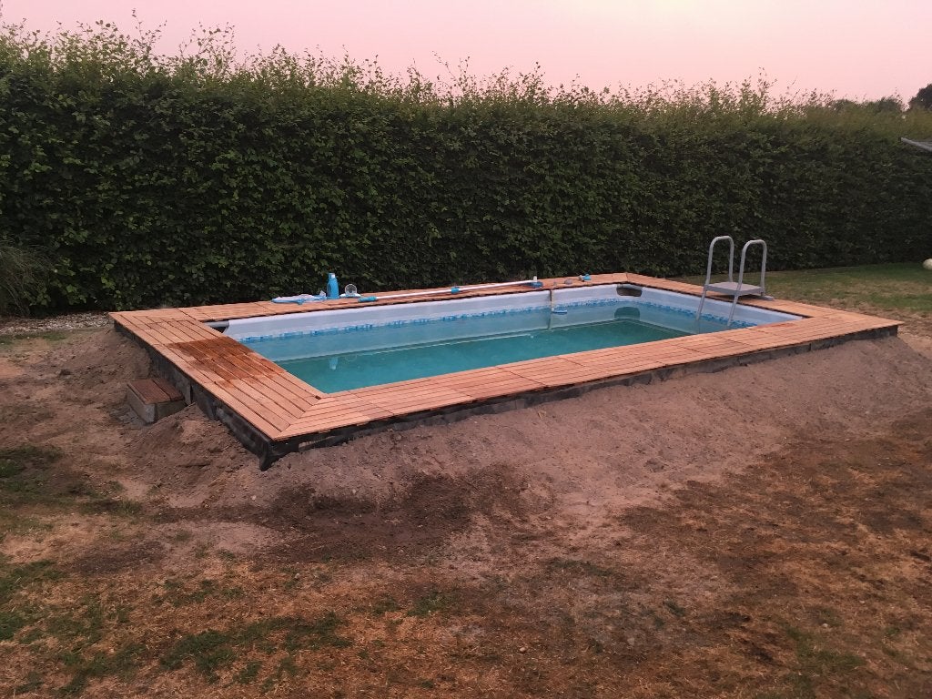 Zwembad Bestway 4,8 x 2,4 x 1,2: opbouw met zandfilter, Tuin en Terras, Zwembaden, Zo goed als nieuw, Opzetzwembad, 120 cm of meer