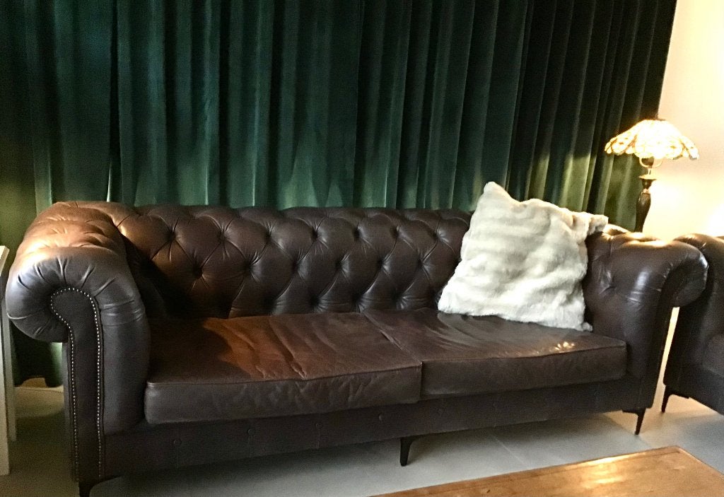 Stijlvolle Chesterfield style salon, Ophalen, Gebruikt, Leer