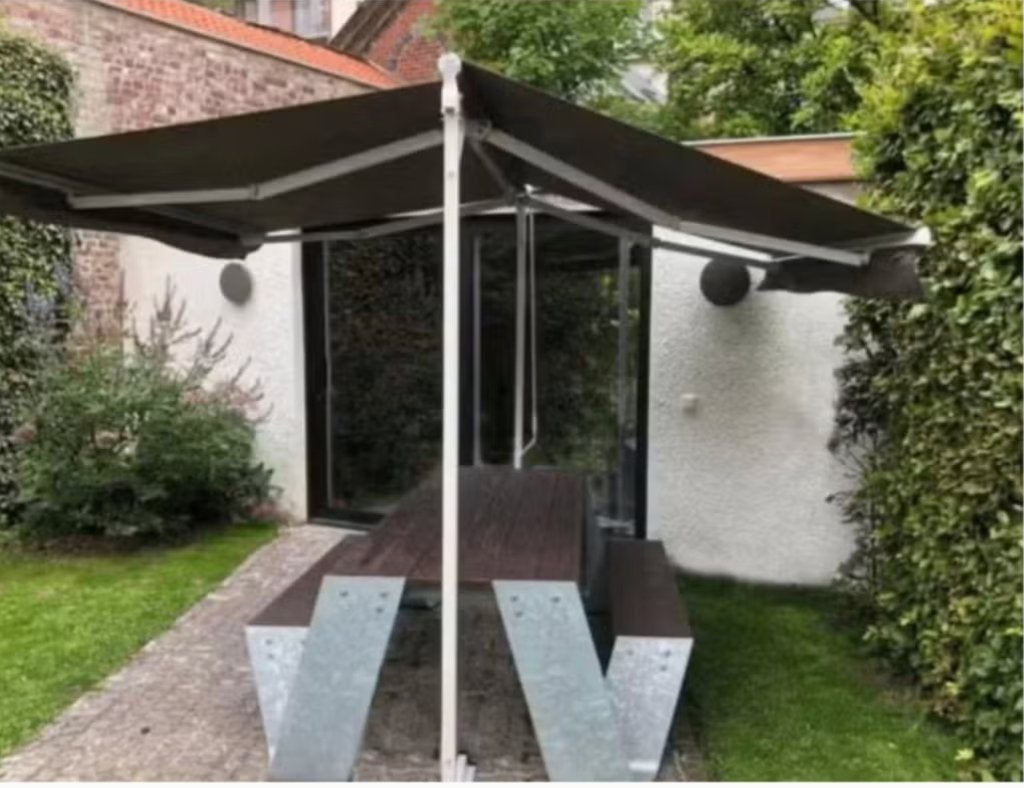 lounge parasol/ tuinscherm  zonneluifel 3,00 x 3,00m, Ophalen, Gebruikt