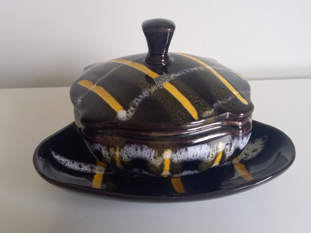 Vintage bonbonnière/snoeppotje Fahr met schaaltje., Verzamelen, Ophalen