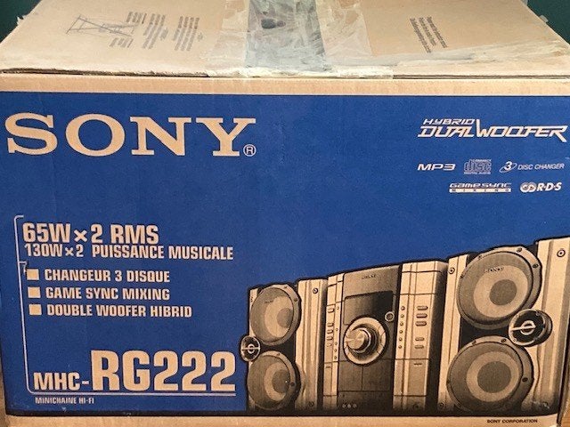 Sony MHC-RG222 Stereo Keten 200W in "ORIGINELE DOOS", Ophalen, Gebruikt, MP3-aansluiting, Cassettedeck
