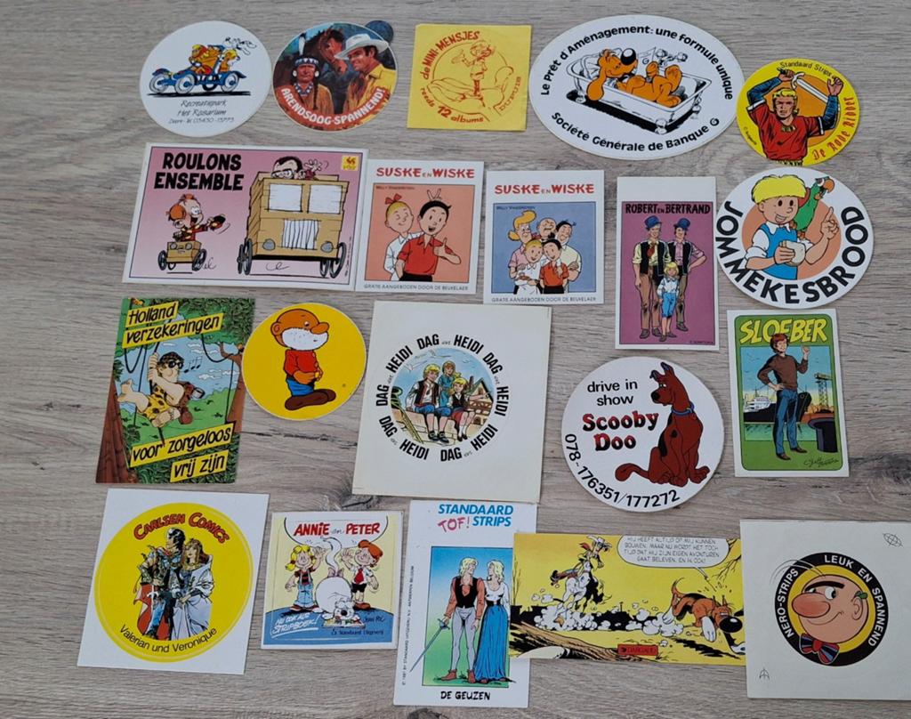 Lot stickers diverse stripverhaal stripfiguur, Verzamelen, Ophalen of Verzenden, Suske en Wiske, Zo goed als nieuw, Plaatje, Poster of Sticker