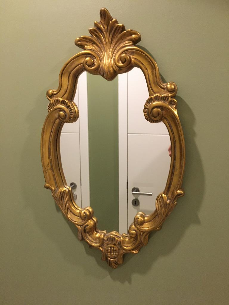 Ancien miroir en bois doré, sculpté, Enlèvement, Moins de 50 cm, Moins de 100 cm