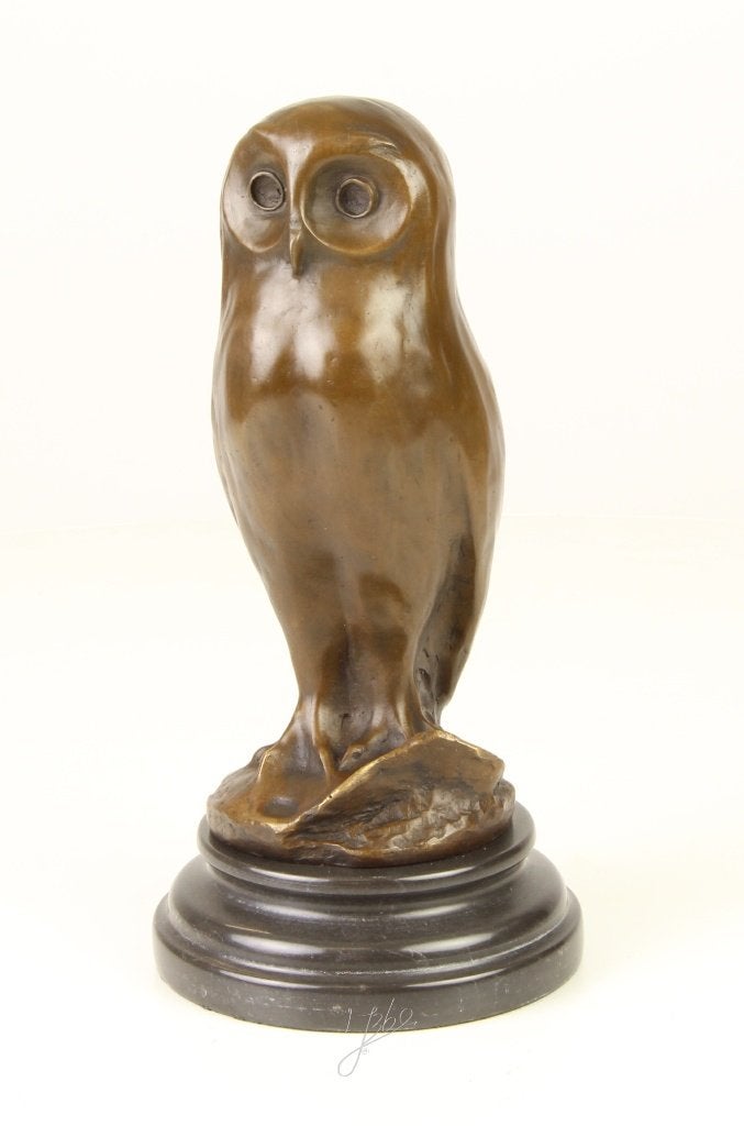 Klassieke bronzen uilensculptuur – geïnspireerd door Milo, Antiek en Kunst, Art deco, Ophalen of Verzenden, Brons, 20 - 50 cm