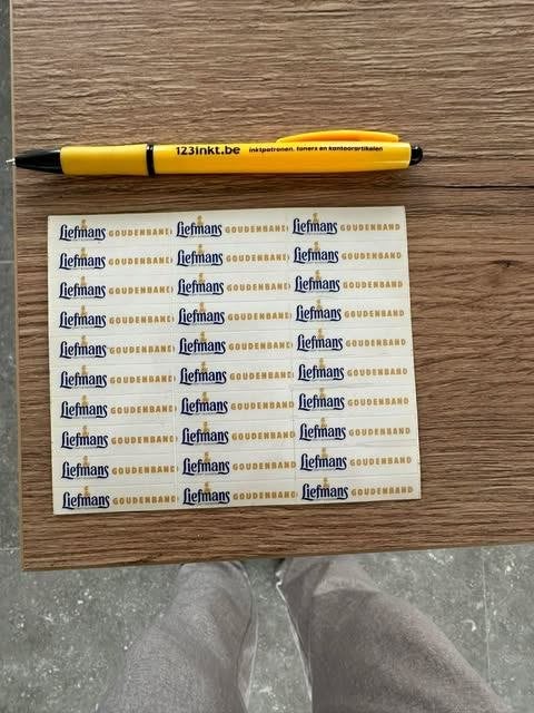 Liefmans goudenband set sticker klein, Verzamelen, Biermerken, Ophalen of Verzenden, Nieuw, Overige typen, Overige merken