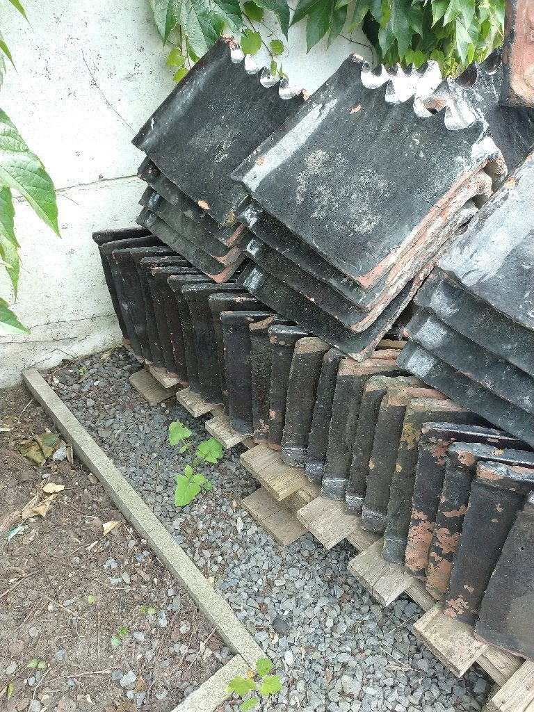 oude nokken, Doe-het-zelf en Bouw, Dakpannen en Dakbedekking, Ophalen, Gebruikt, Steen of Klei, Zwart