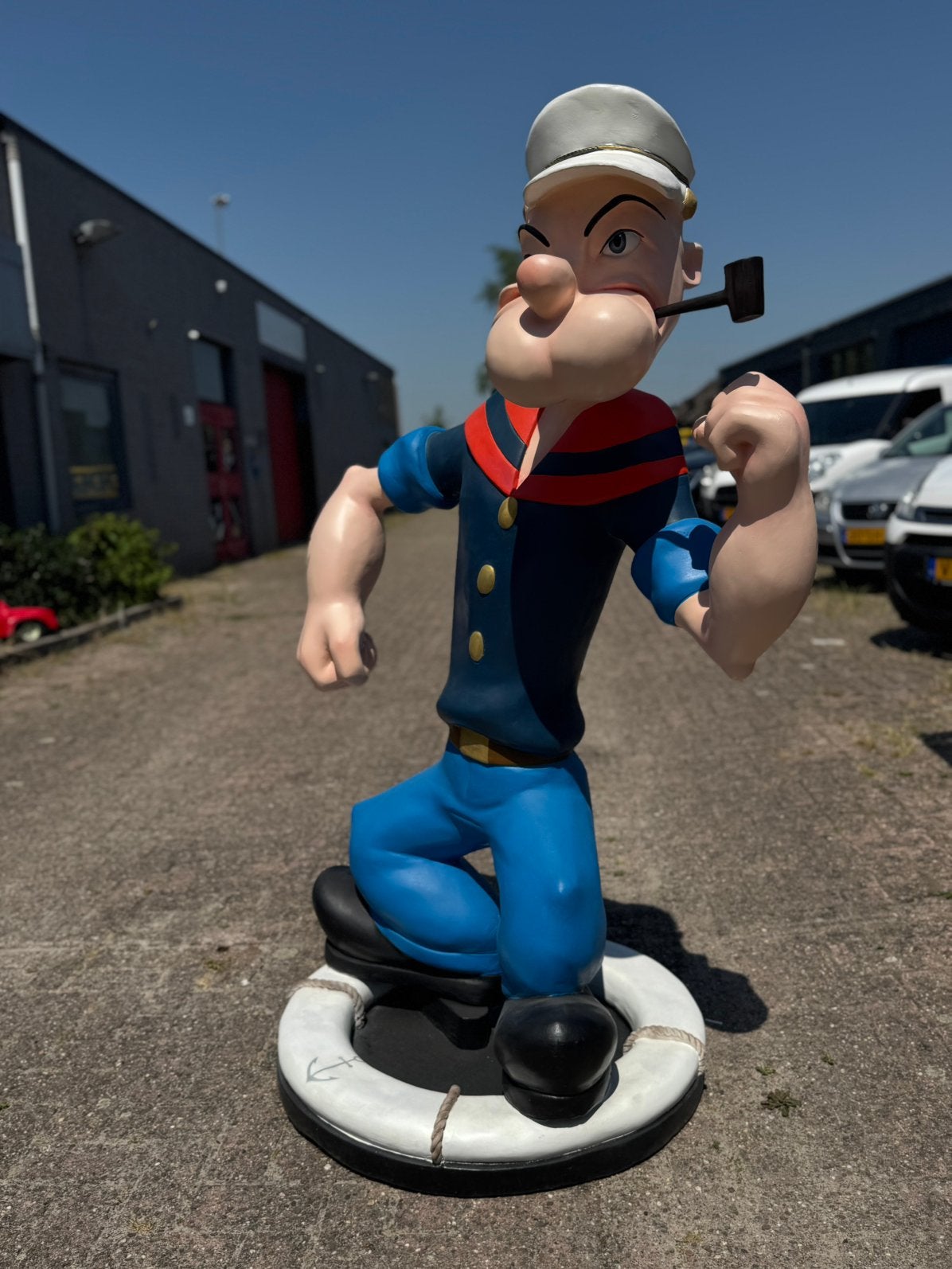 Groot Popeye beeld Lifesize XL, Verzamelen, Ophalen, Gebruikt, Mens