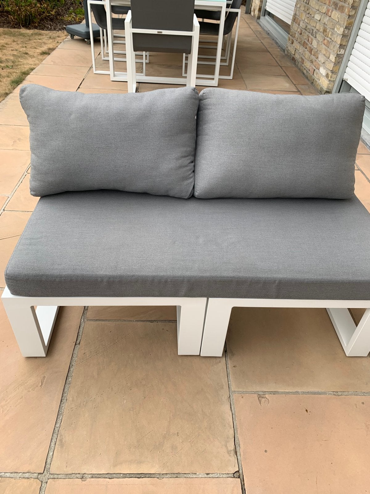 Tuinzetel in witte alumiuim / merk Bristol, Ophalen, Zo goed als nieuw, Aluminium