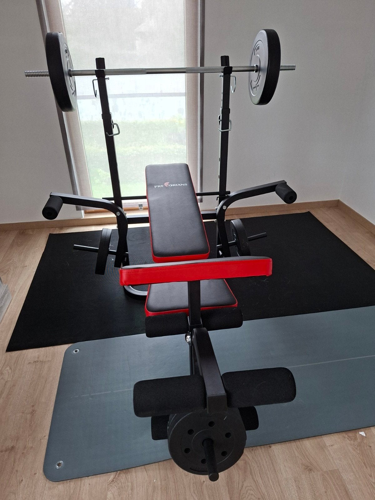 Fitnessbank, halterbank met gewichten, Enlèvement, Comme neuf, Bras, Haltère
