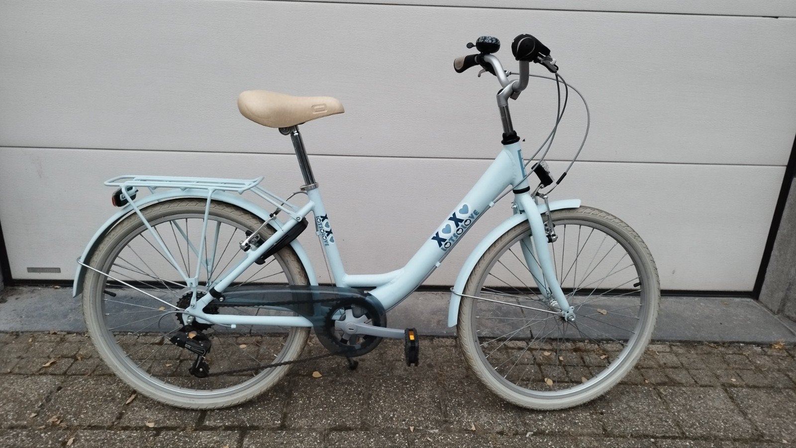 Mat blauwe meisjesfiets in mooie staat. 24inch, Fietsen en Brommers, Ophalen, Velgrem, Versnellingen, BIKE FUN KIDS