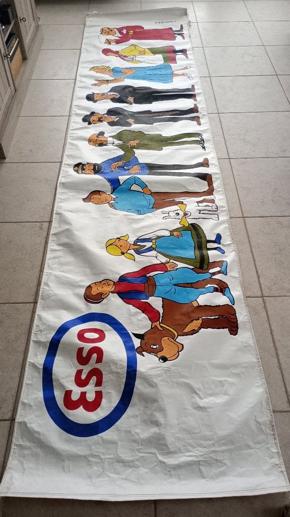 Bannière Tintin/Esso originale et monumentale de 1973, Collections, Marques & Objets publicitaires, Enlèvement, Comme neuf, Autres types