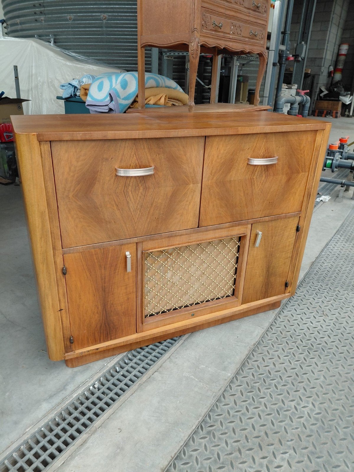Meuble radio vintage, meuble de bar, buffet | Mid-Century Re, Enlèvement ou Envoi, Utilisé