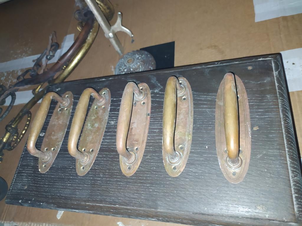Antieke handvaten frans design 5st "koper", Ophalen of Verzenden