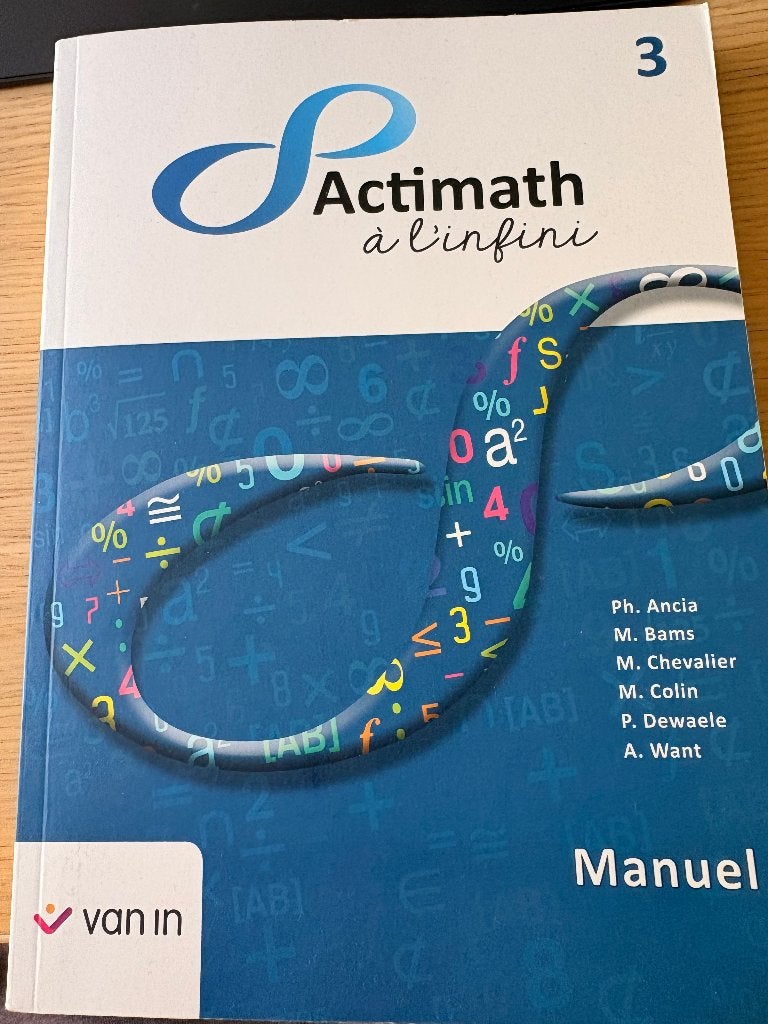 Actimath a l'infini 3 - manuel, Livres, Enlèvement
