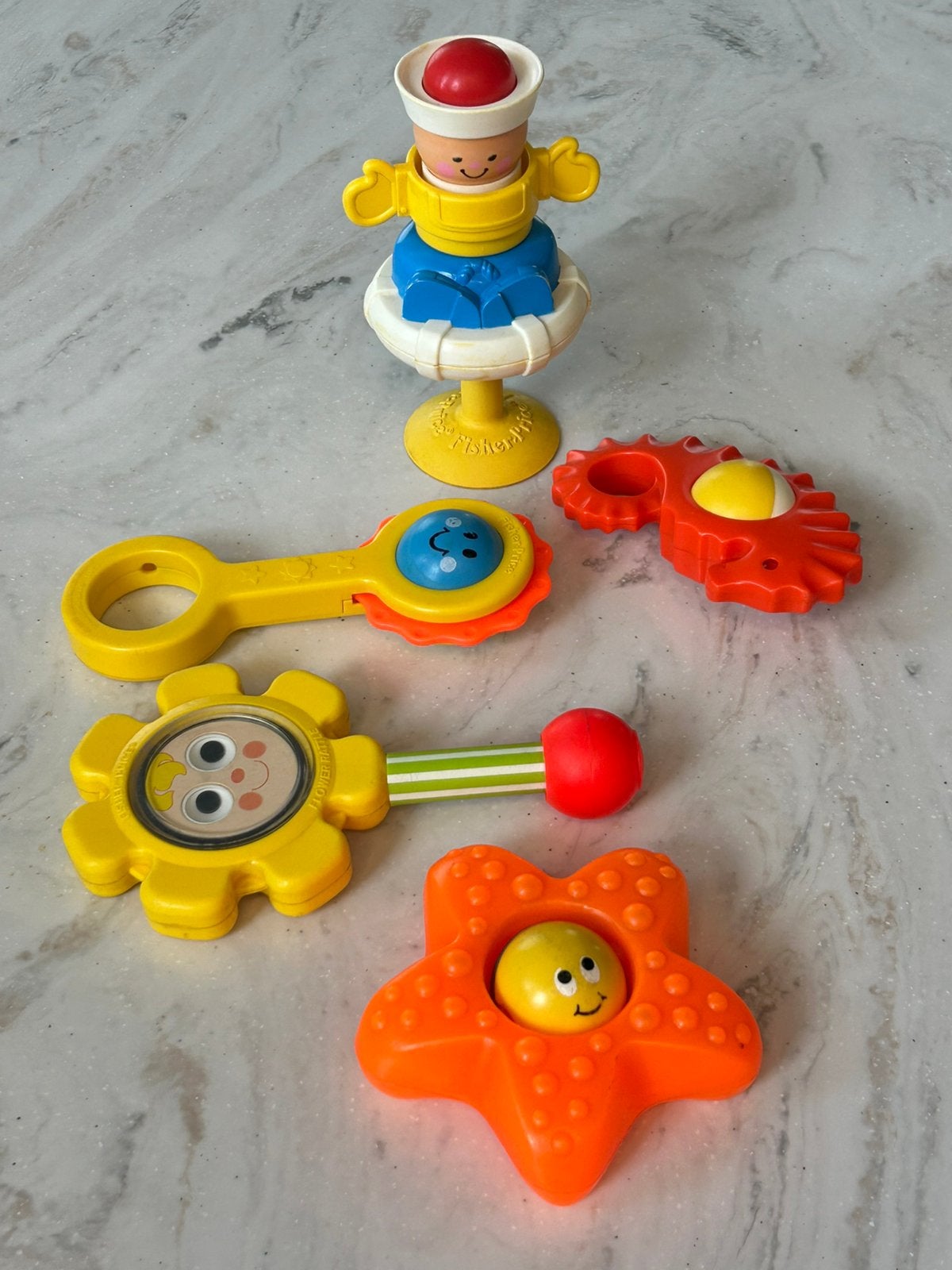 Lot vintage FISHER PRICE, Ophalen of Verzenden, Gebruikt, Rammelaar, Met geluid