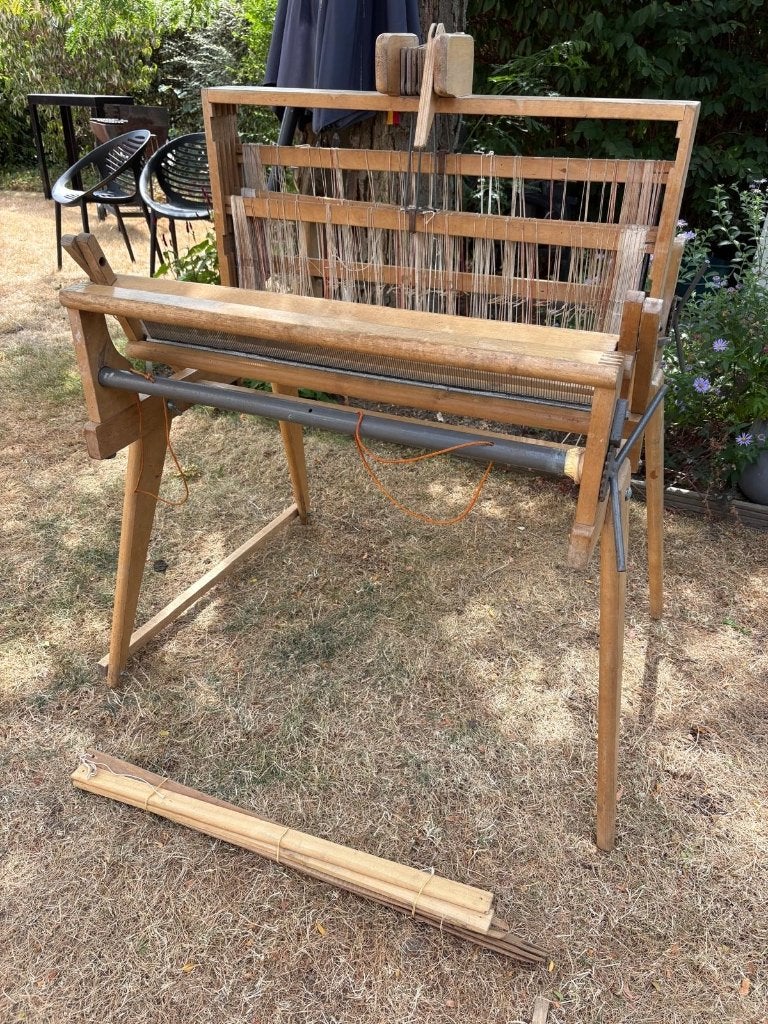 Vintage houten tafelweefgetouw met aanzetbare poten, Ophalen, Gebruikt, Overige typen