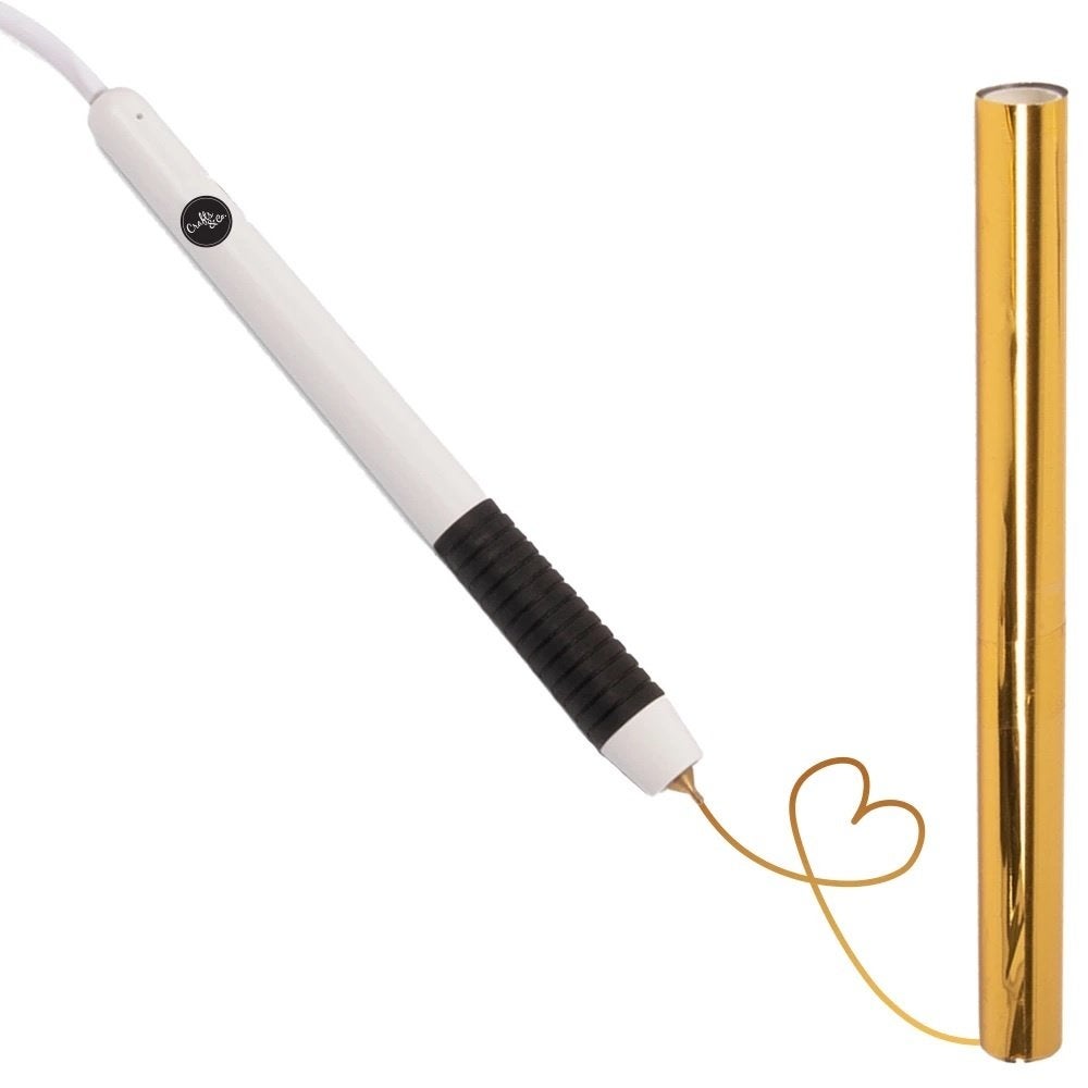 Warmtetransferpen + 1 rol goud, Goud, Ophalen of Verzenden, Zo goed als nieuw, Geschikt voor karton